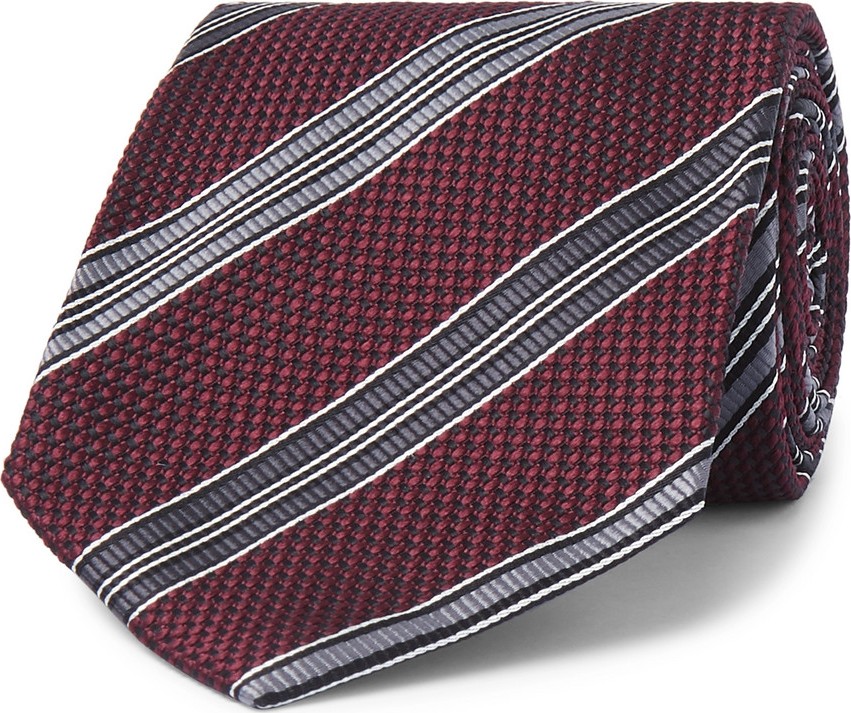 TOM FORD 8cm Striped Woven Silk Tie