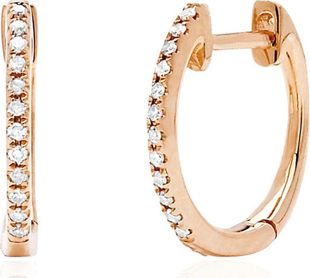 EF Collection Mini Diamond Huggie Earrings
