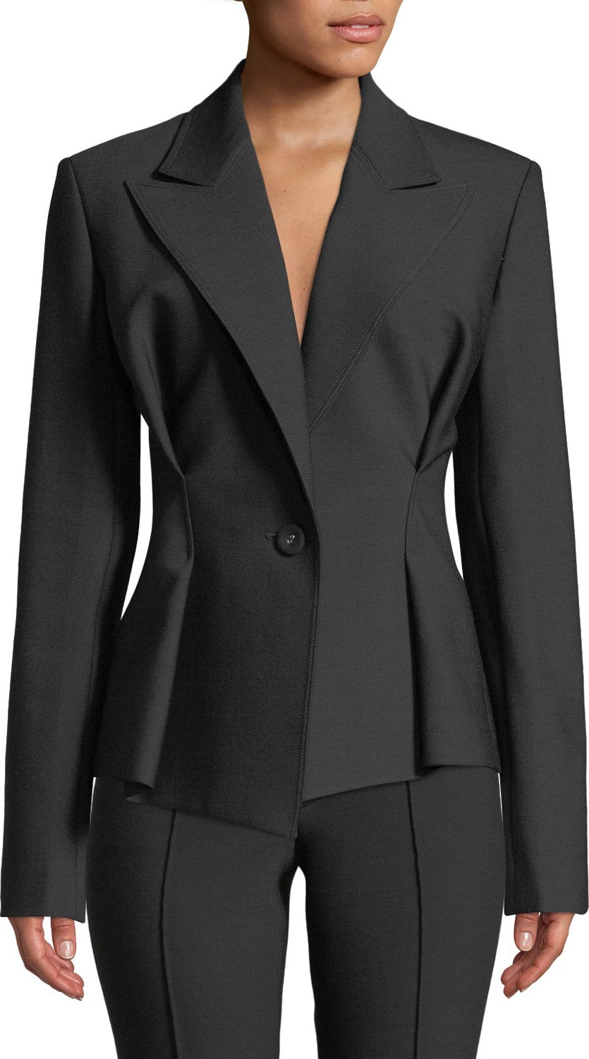 Helmut Lang Cinched-Waist Single-Button Blazer