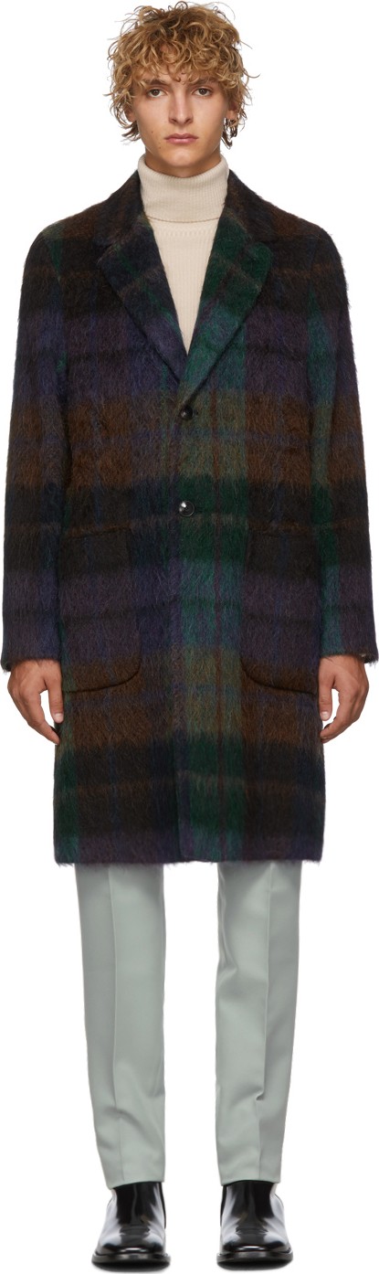 Etro Blue Deconstructed Check Coat