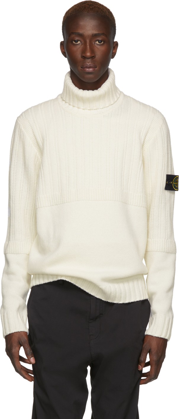 Stone Island Off-White Wool Turtleneck