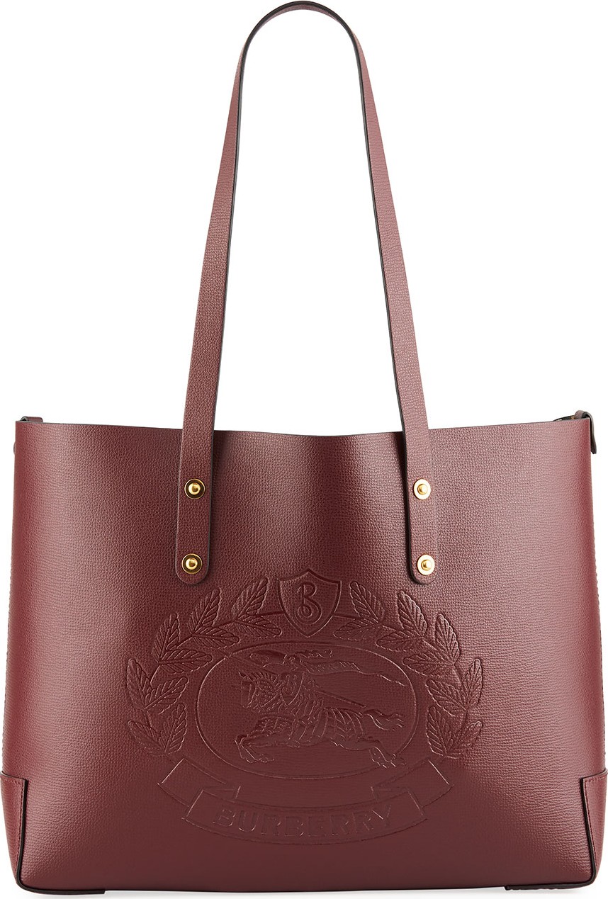 Burberry London England Small Leather Shoulder Tote Bag with Crest