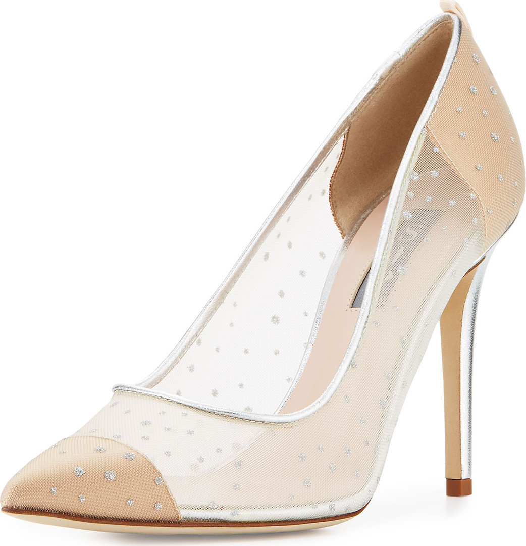 SJP by Sarah Jessica Parker Glass Mesh 100mm Pump, Beige