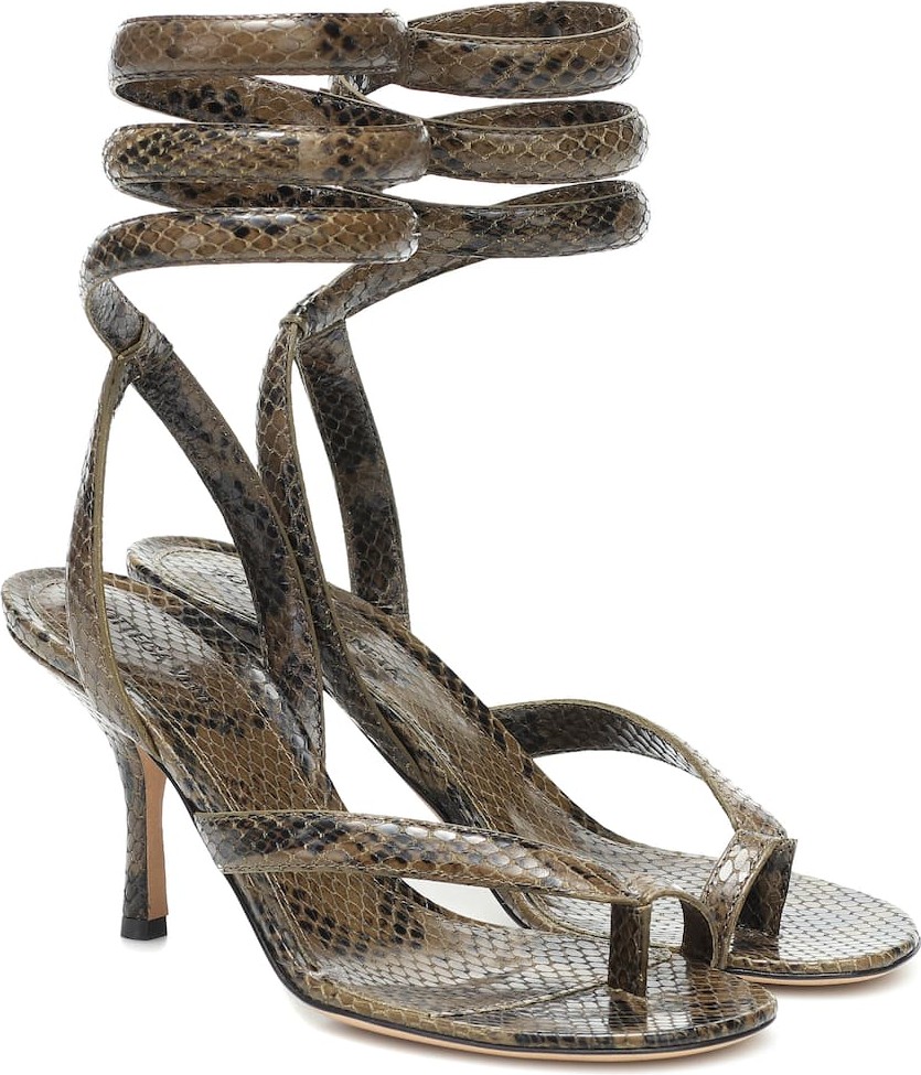 Bottega Veneta Snake-effect leather sandals
