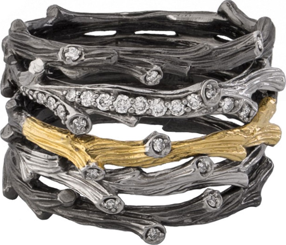 Michael Aram Enchanted Forest Multi-Row Ring w/ Diamonds