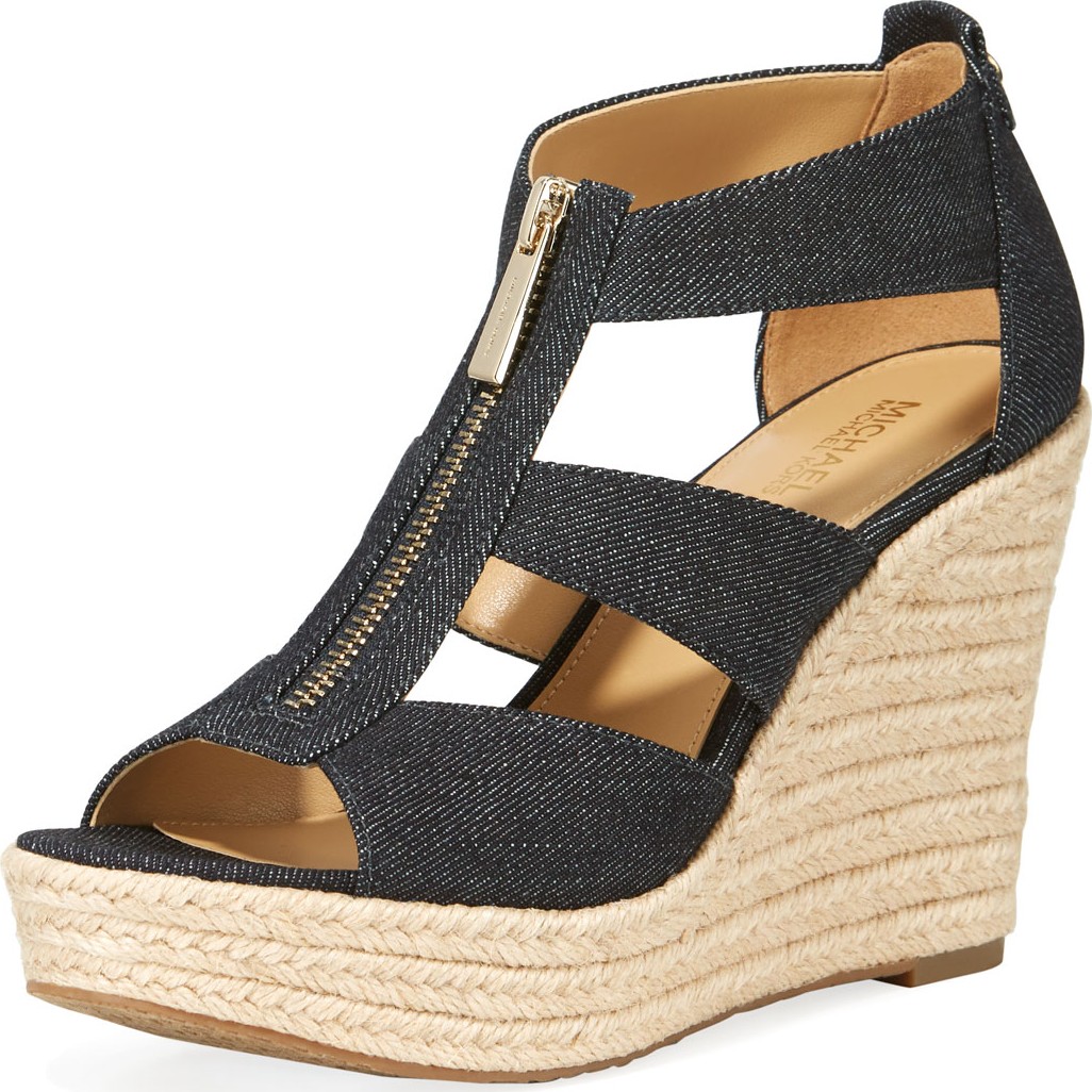MICHAEL MICHAEL KORS Damita Denim Wedge Espadrilles