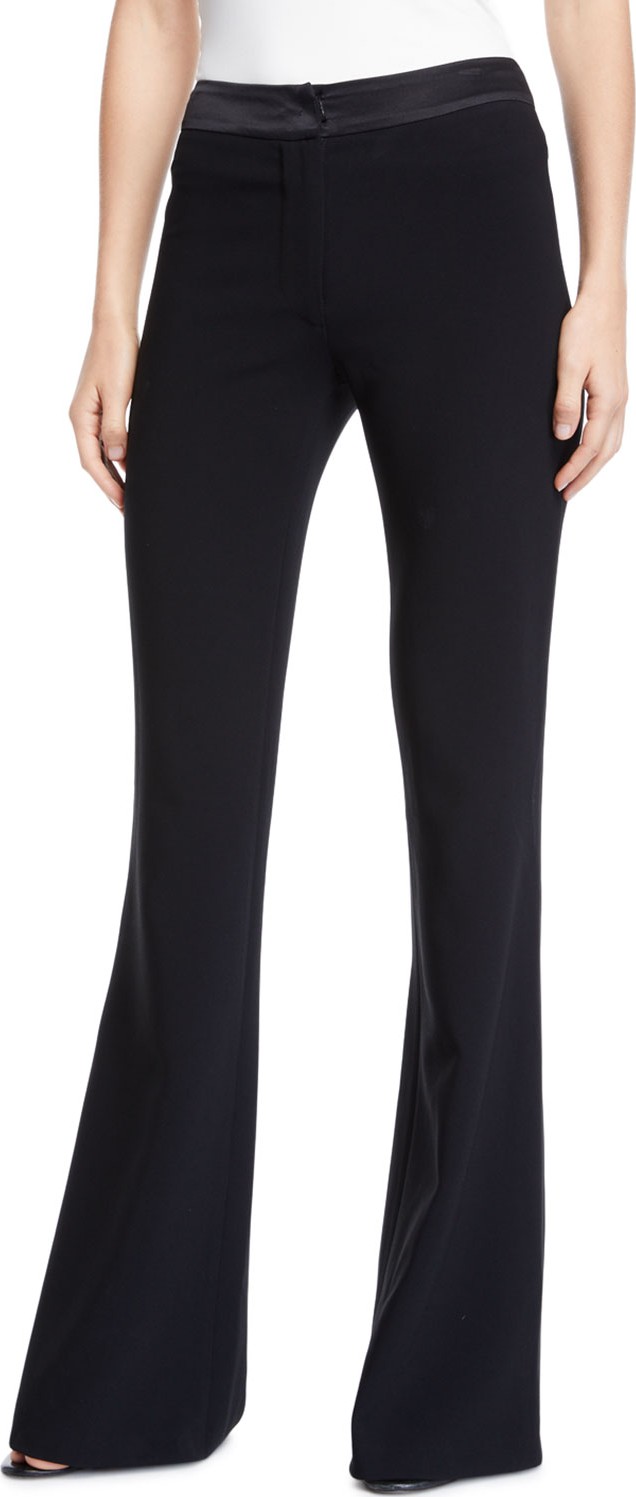 DIANE von FURSTENBERG Garnett Mid-Rise Flare-Leg Crepe Pants