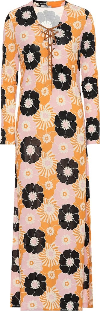 Miu Miu Floral jersey maxi dress