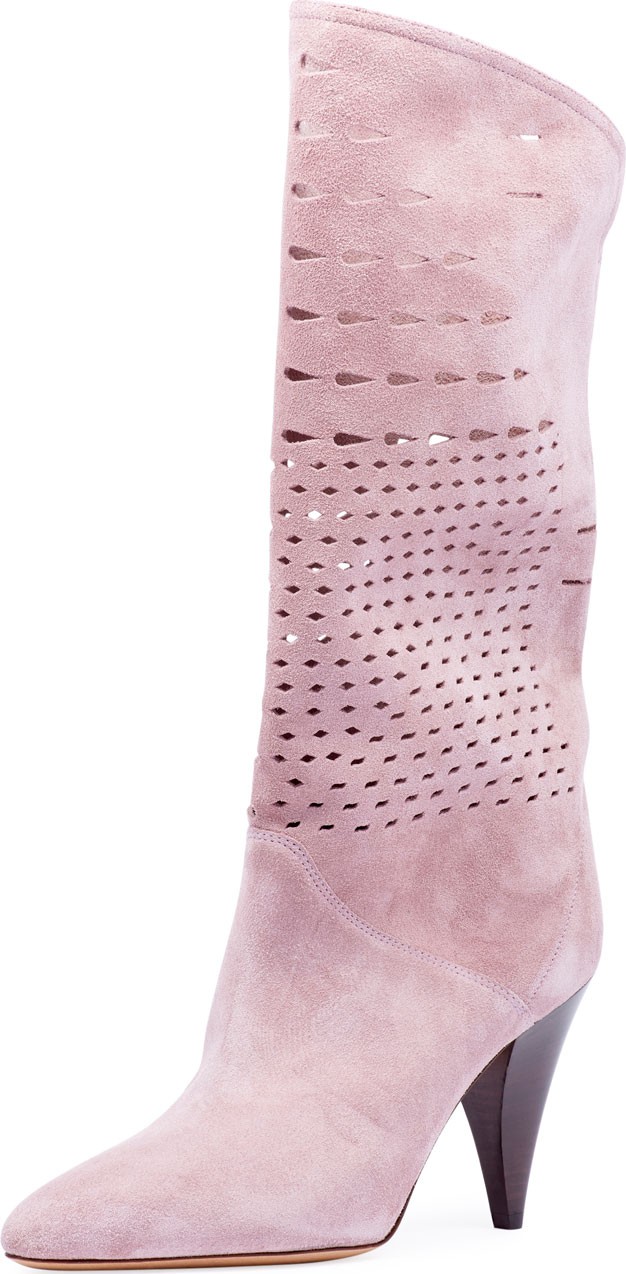 Isabel Marant Lurrey Cutout Suede Knee Boots
