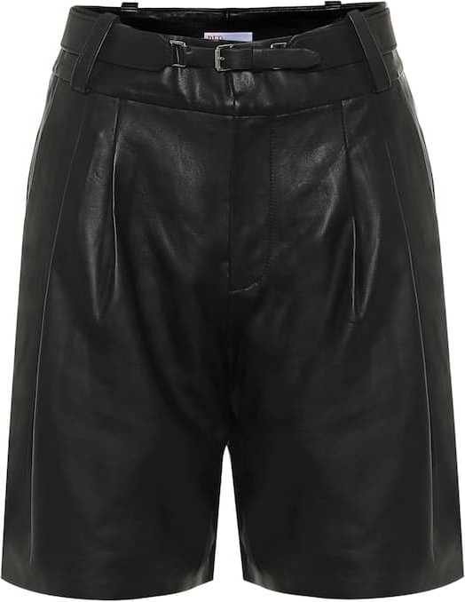 RED Valentino Belted leather Bermuda shorts