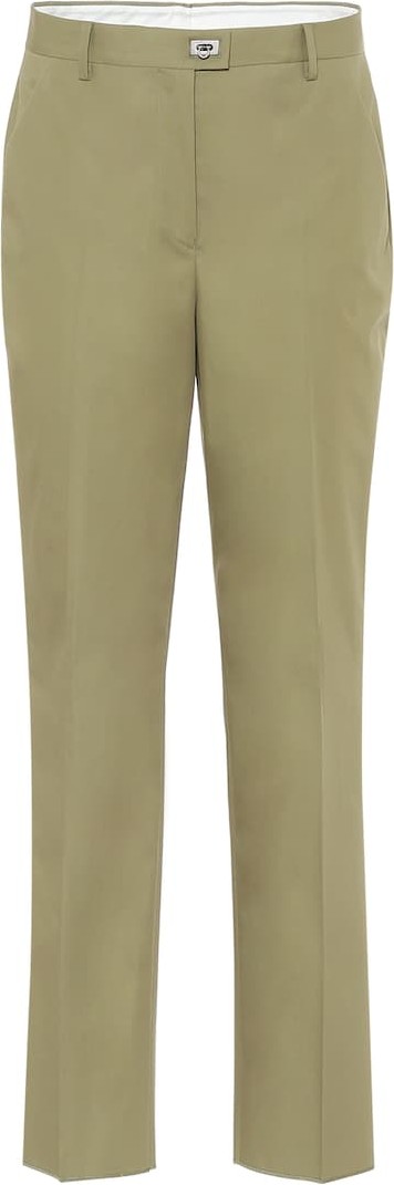 Salvatore Ferragamo High-rise straight cotton pants