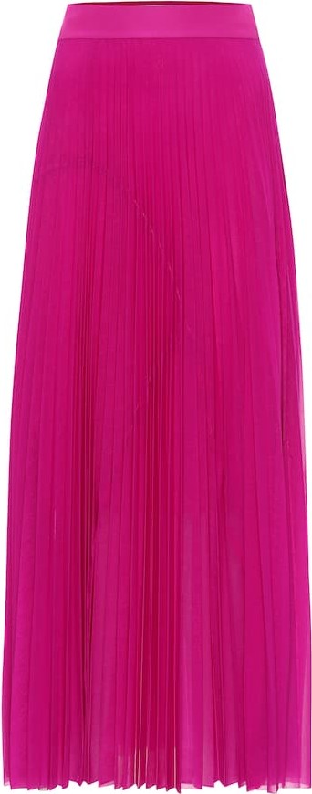 VICTORIA, VICTORIA BECKHAM Pleated jersey midi skirt