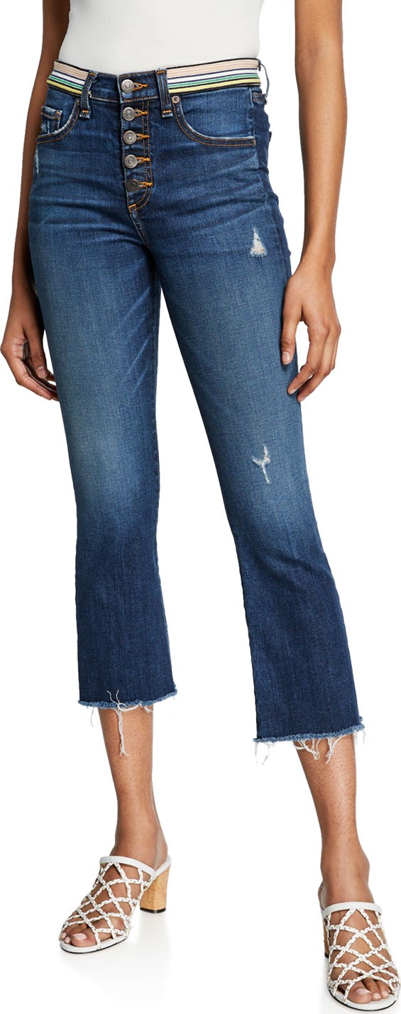 Veronica Beard Carolyn Baby Boot with Tux Striped Waistband