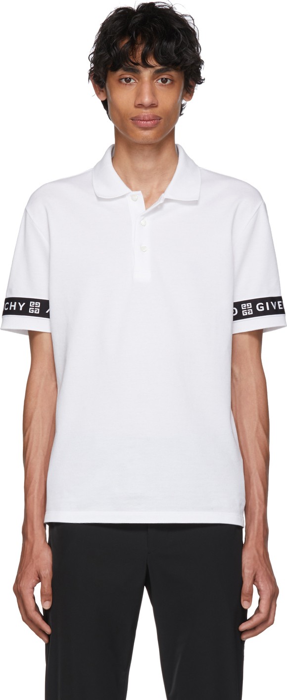 Givenchy White 4G Band Polo