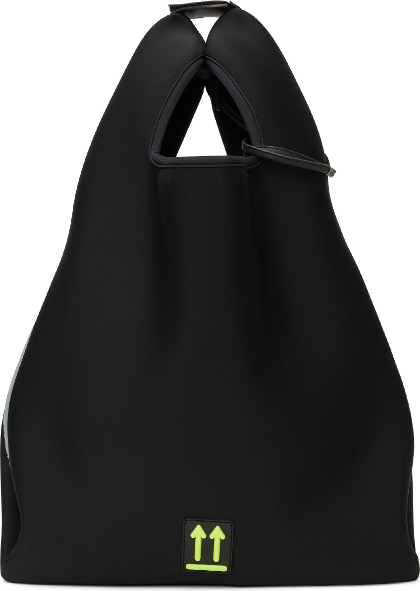 Off White Black Flat Shopper Tote