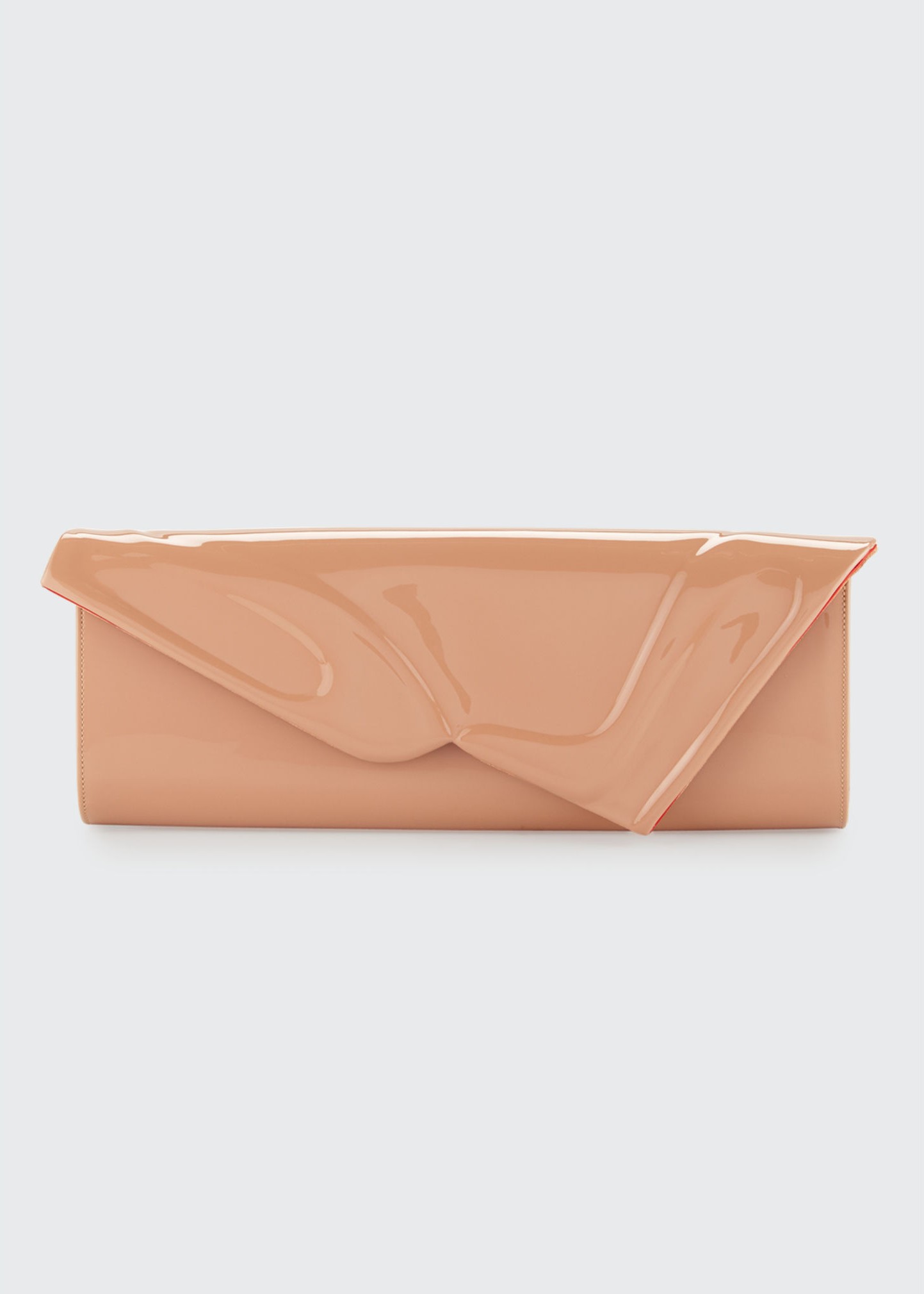 Christian Louboutin So Kate Patent East-West Clutch Bag  Nude