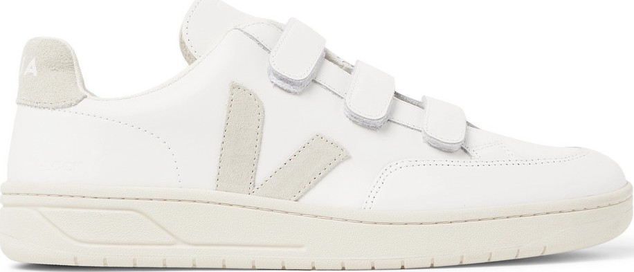Veja V-Lock Suede-Trimmed Leather Sneakers
