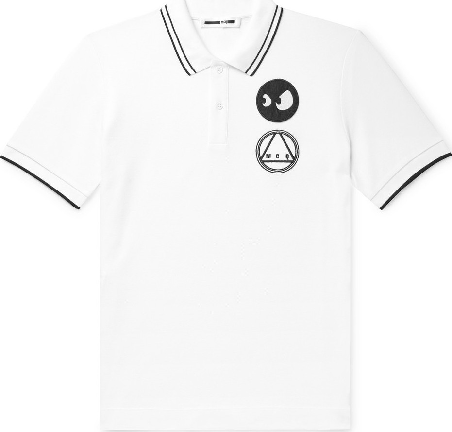 McQ - Alexander McQueen Logo-Appliquéd Cotton-Piqué Polo Shirt
