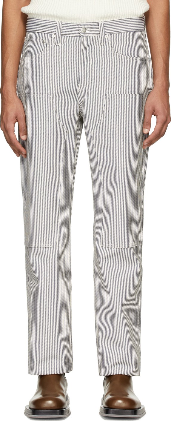 Helmut Lang Navy & White Masc Lo Utility Jeans