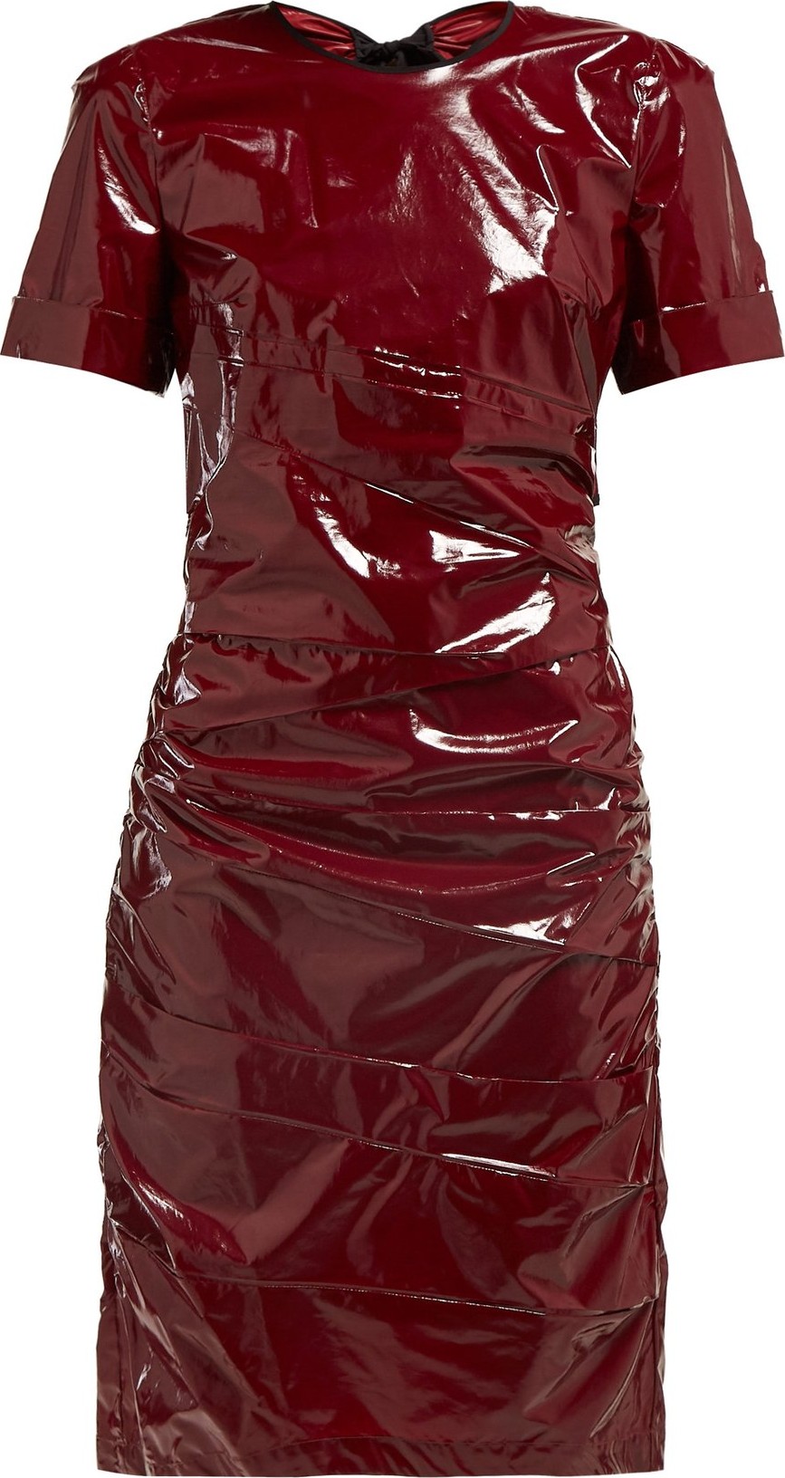 Nº21 Ruched tie-back glossed poplin dress