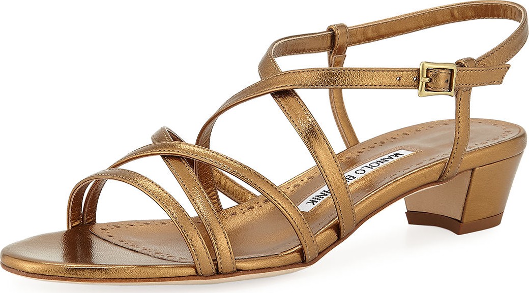 Manolo Blahnik Lupita Strappy Leather Sandals