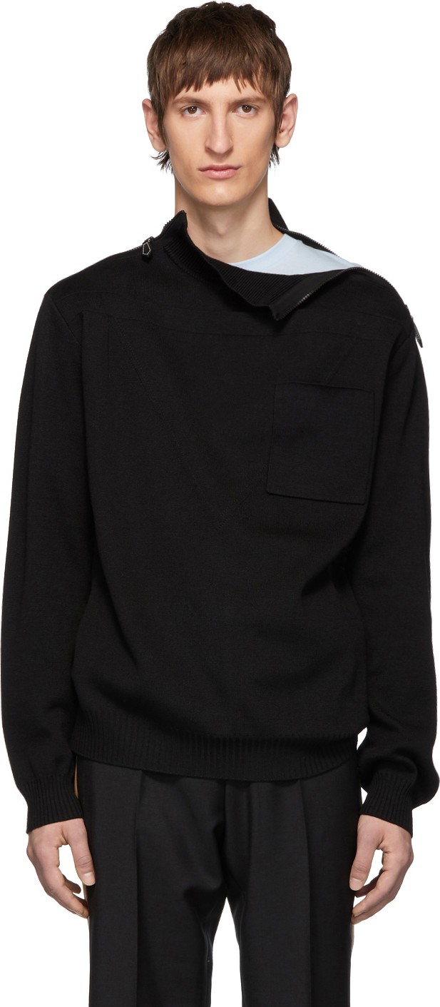 Burberry London England SSENSE Exclusive Black Knit Rollneck Sweater