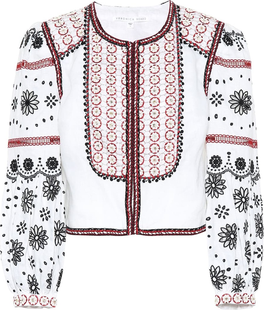 Veronica Beard Shilin embellished linen jacket