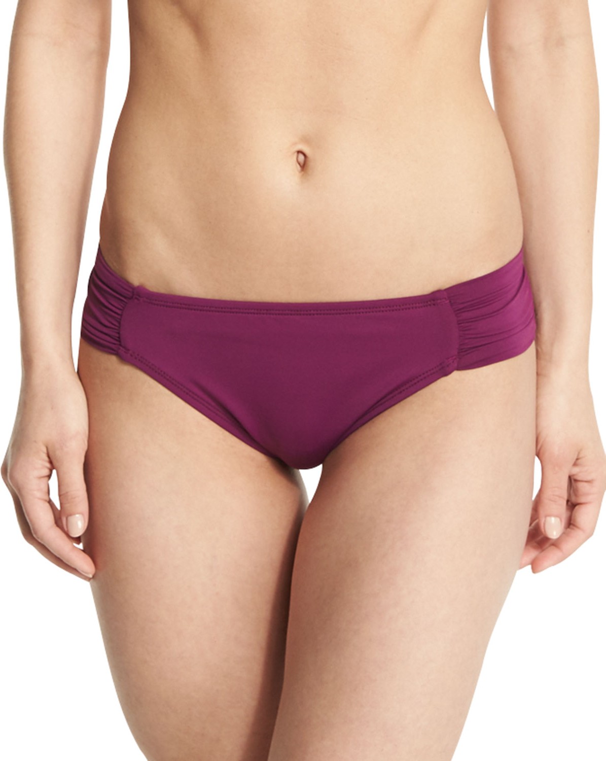 La Blanca Island Goddess Shirred-Side Hipster Swim Bikini Bottom