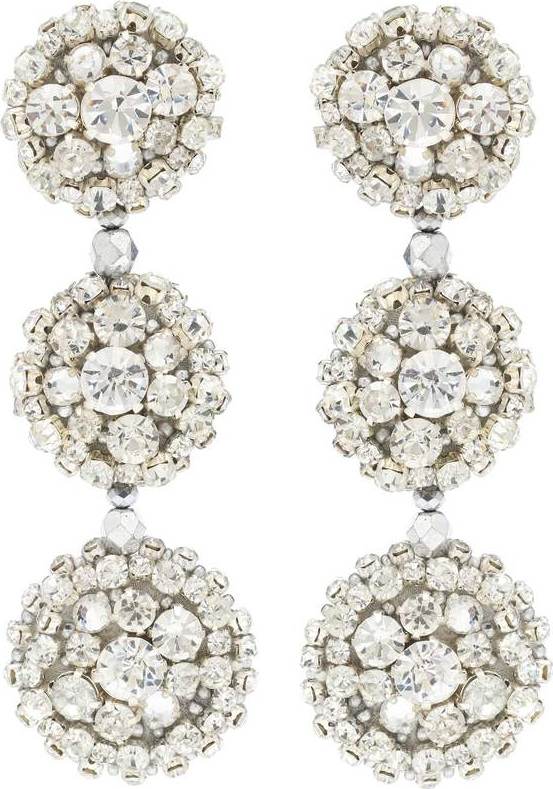 Oscar De La Renta Crystal-embellished clip-on earrings