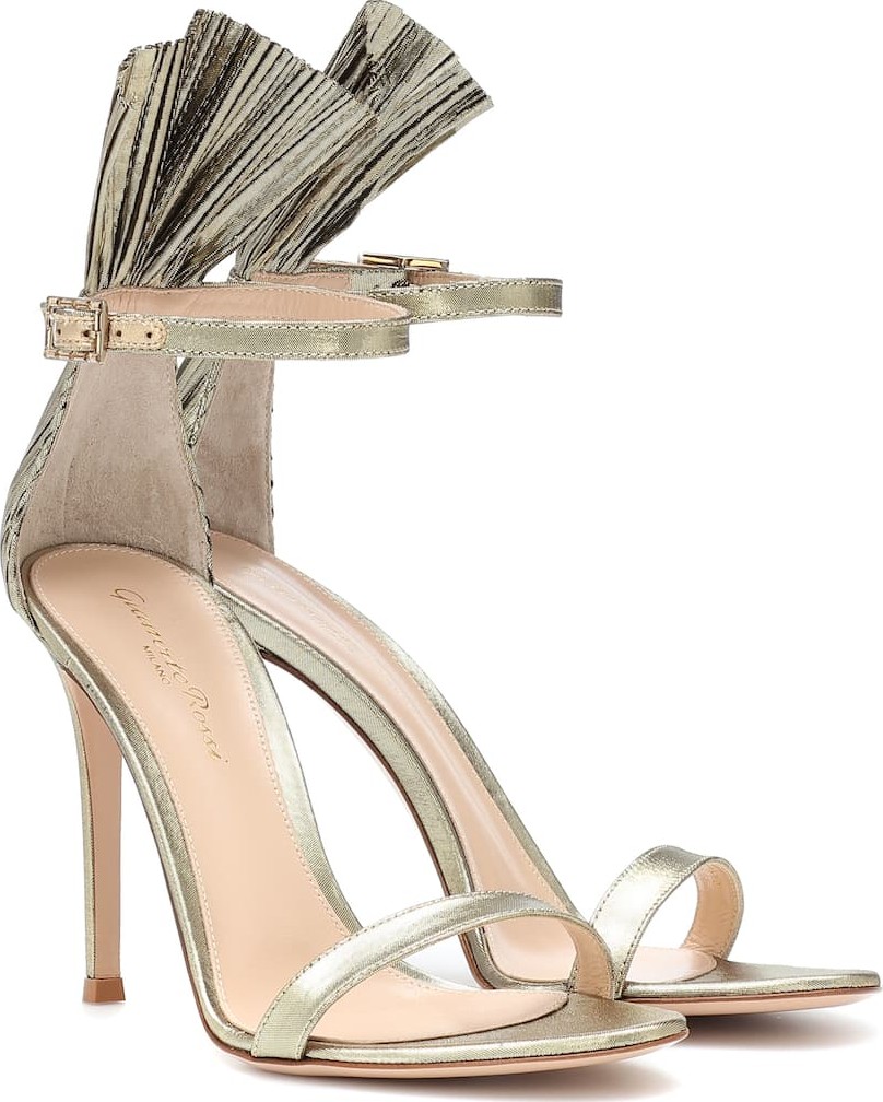 Gianvito Rossi Belvedere lamé sandals