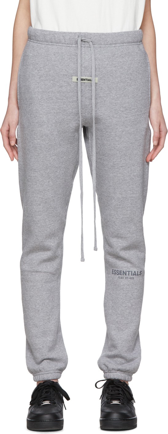 Essentials Grey Fleece Reflective Lounge Pants