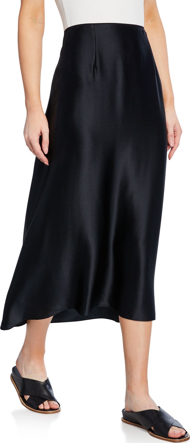 Vince Midi Satin Slip Skirt