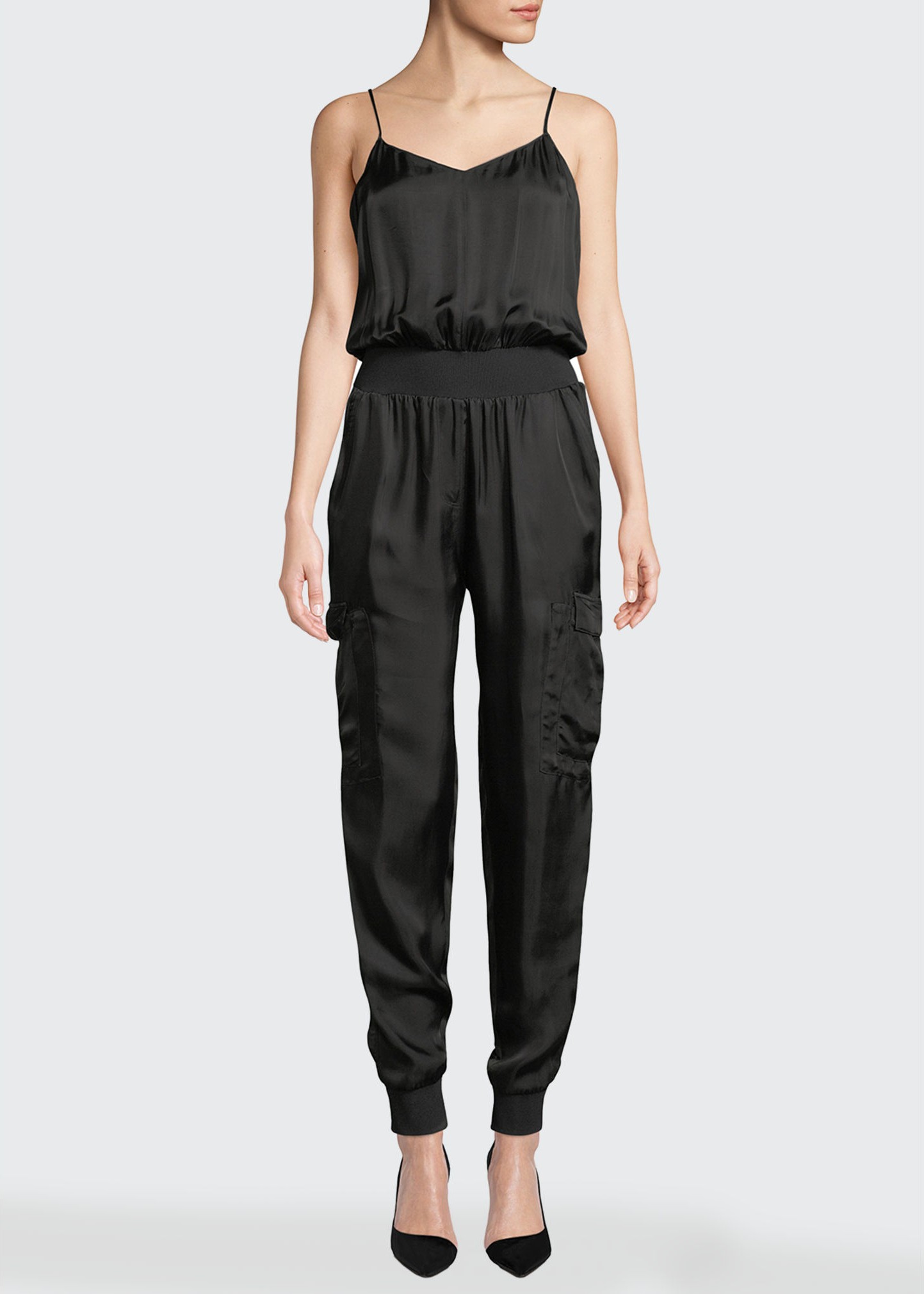 Cinq A Sept Amia Twill V-Neck Jumpsuit