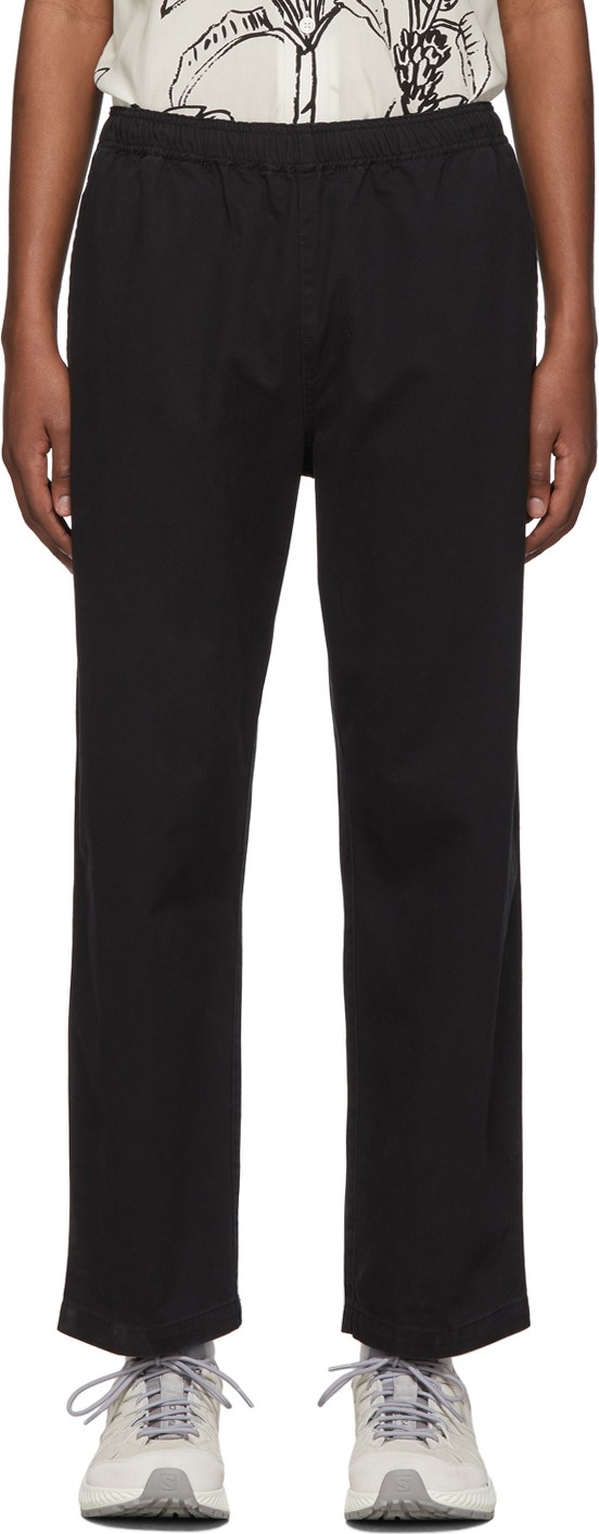Stussy Black Brushed Beach Trousers