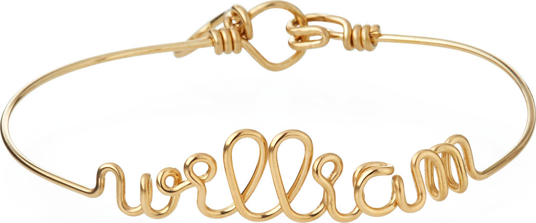 Atelier Paulin Personalized 10-Letter Wire Bracelet, Yellow Gold Fill