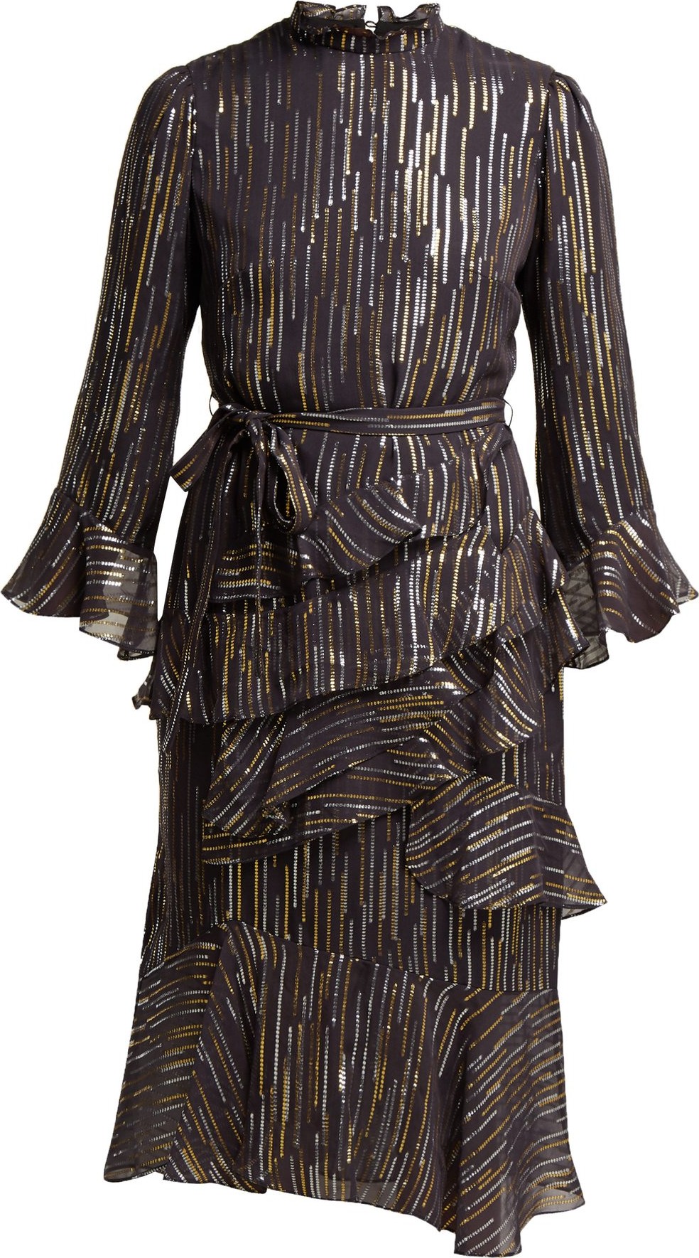 Saloni Marissa fil-coupé silk-blend georgette dress