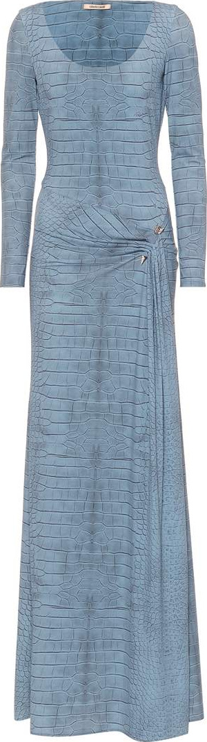 Roberto Cavalli Printed jersey gown