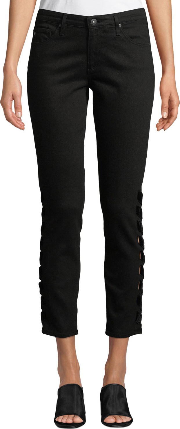 AG Jeans The Prima Cropped Mid-Rise Jeans with Intertwined Sides