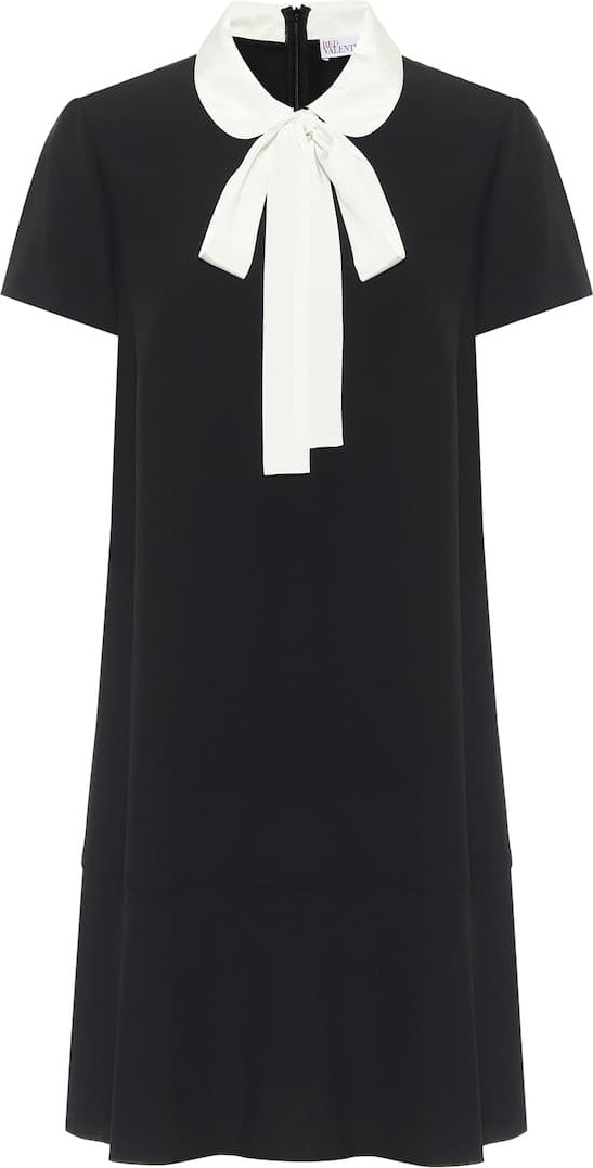 RED Valentino Tie-neck crêpe-envers minidress