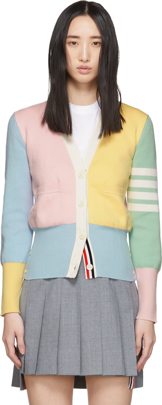 Thom Browne Multicolor Milano Stitch 4-Bar Cardigan