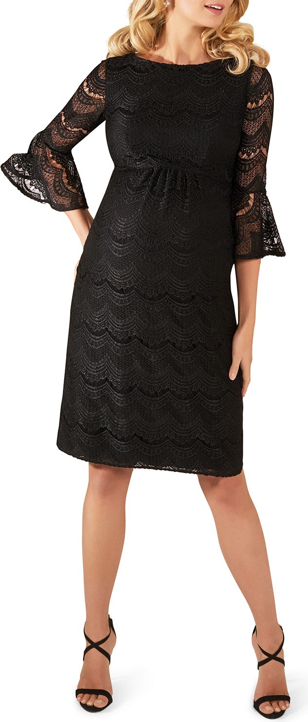 Tiffany Rose Maternity Jane Fluted-Sleeve Lace Cocktail Dress