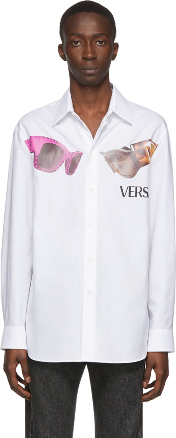 Versace White Logo Sunglasses Shirt
