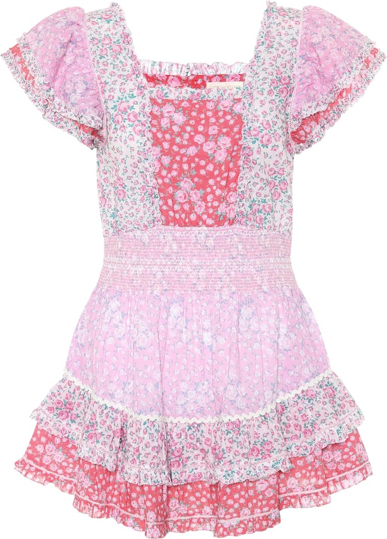 LOVESHACKFANCY Stanton floral cotton minidress