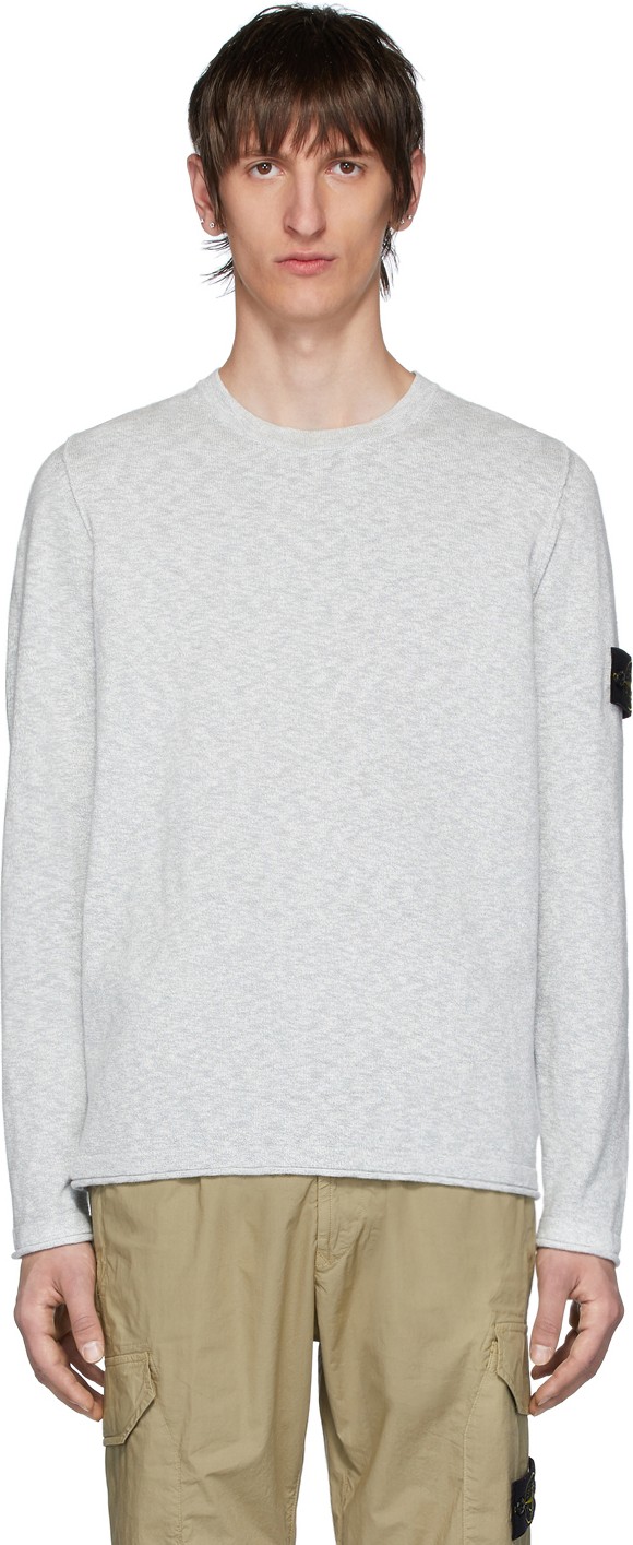 Stone Island Grey Slub Knit Sweater Stone Island Grey Slub Knit Sweater
