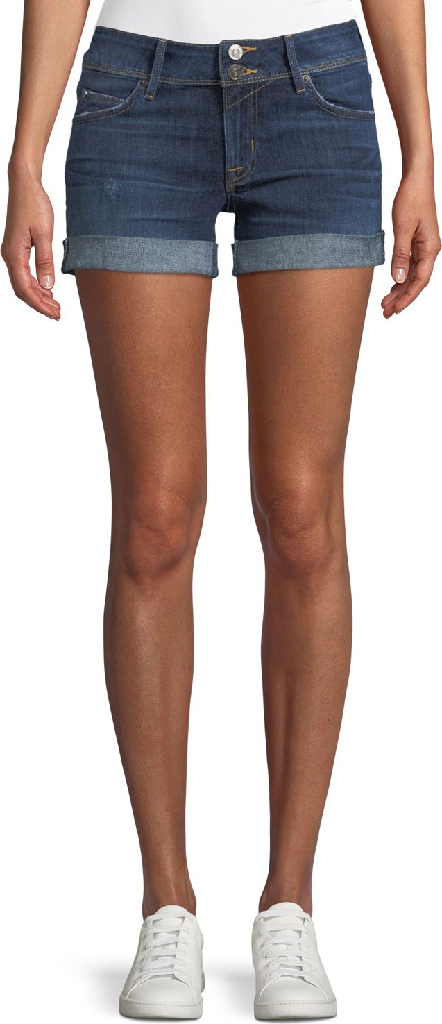 Hudson Croxley Mid-Rise Denim Shorts with Flap Pocket