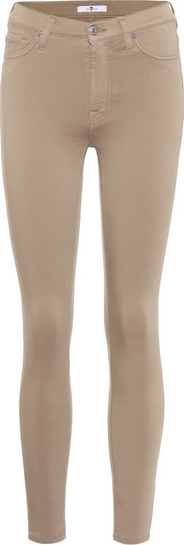 7 For All Mankind Cropped mid-rise skinny jeans