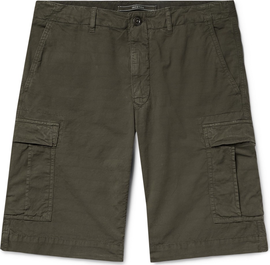 Incotex Stretch-Cotton Ripstop Cargo Shorts