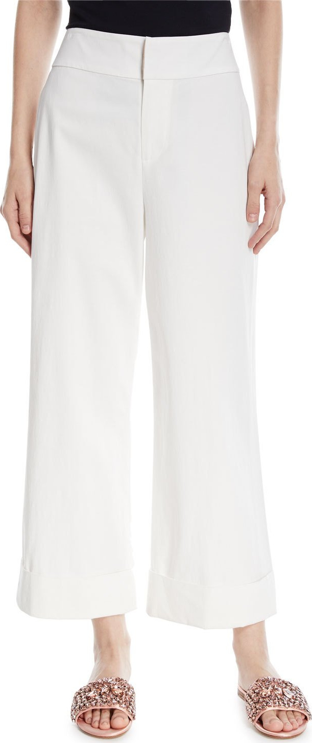 Alice + Olivia Knox High-Waist Wide-Leg Ankle Pants