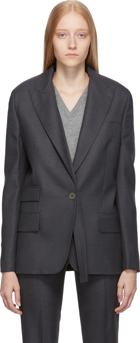 Stella McCartney Grey Textured Wool Blazer