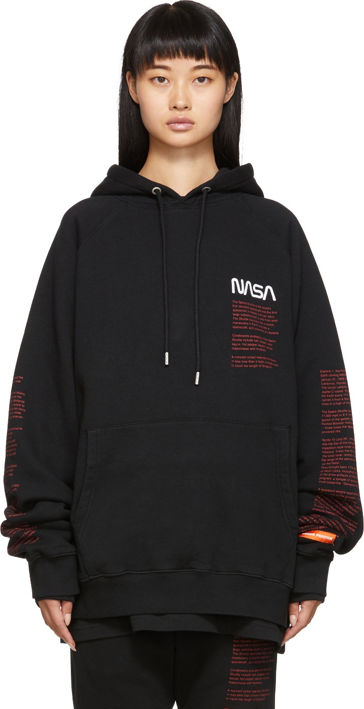 Heron Preston Black Facts Hoodie